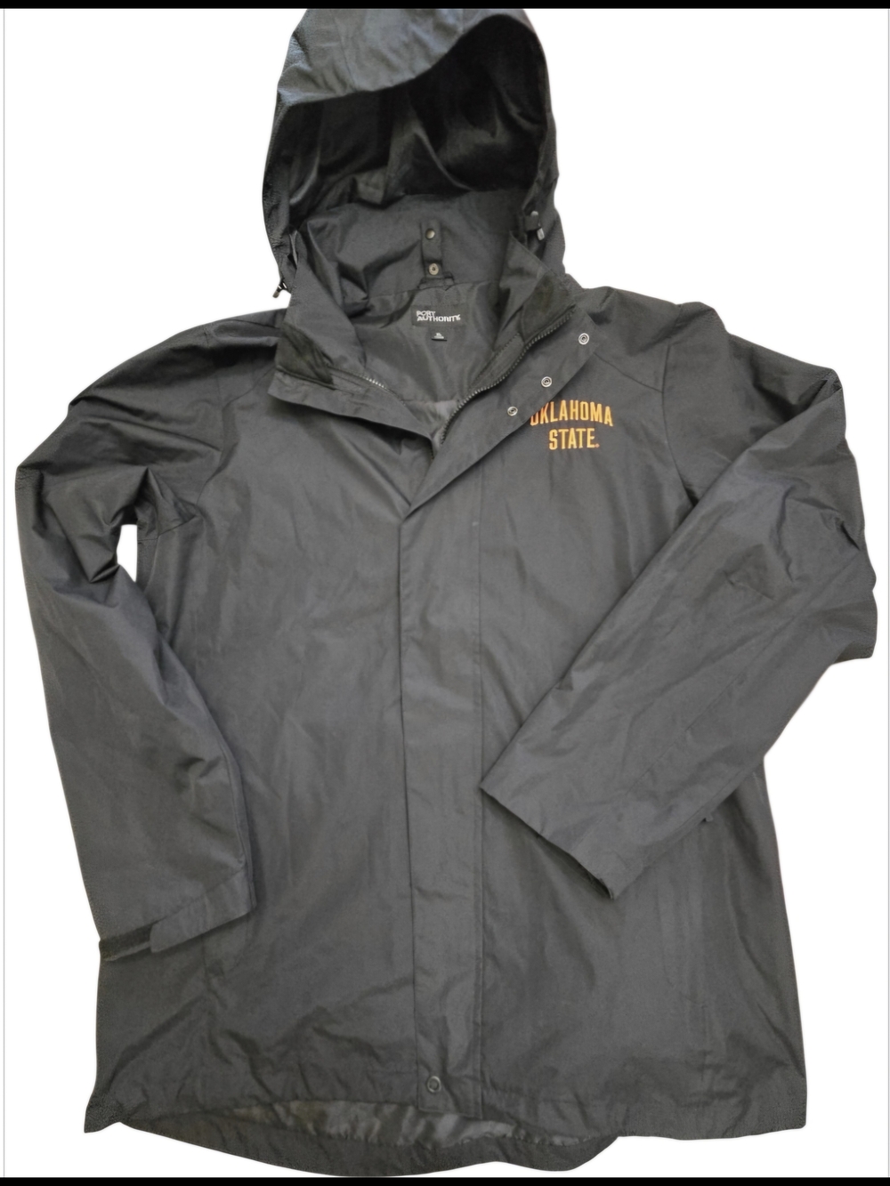 NWT Oklahoma State OSU Black Hooded Rain Jacket Sz XL